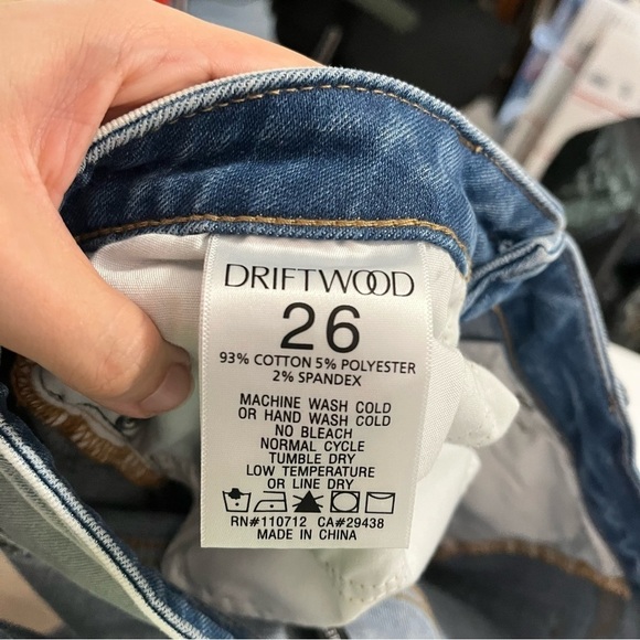 Driftwood Colette Crop Ankle Jeans Diamond Blue Embroidered 26 P2 - Picture 8 of 12